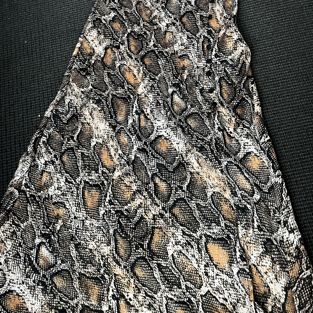 Zara Black and Brown Midi Skirt